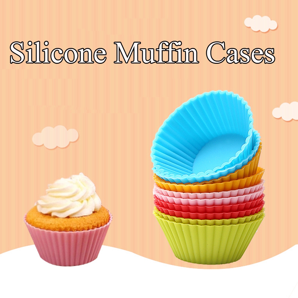 Set 6 / 12 khuôn silicon làm bánh cupcake họa tiết dễ thương