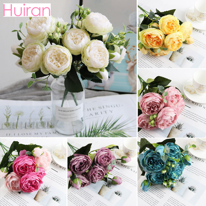 Hoa mẫu đơn 5 đầu Hoa nhân tạo Phalaenopsis Hoa hồng hoa Đạo cụ chụp ảnh Chất lượng cao Làm bằng tay hoa giả Bó hoa Ngày lễ tình nhân Món quà ngày cưới Trang trí tiệc sinh nhật cho văn phòng Trang trí nội thất Bunga Hiasan