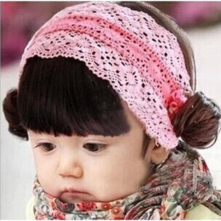 Băng đô tóc giả có mái cho bé