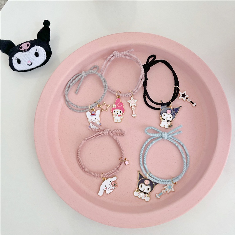 Dây Buộc Tóc Cao Su Mềm Mại Kiểu Lolita Nhật Bản Dễ Thương Cho Bạn Gái