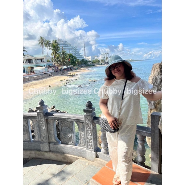 [ CHUBBY BIGSIZE ] Set áo cổ yếm + quần từ 55-90kg