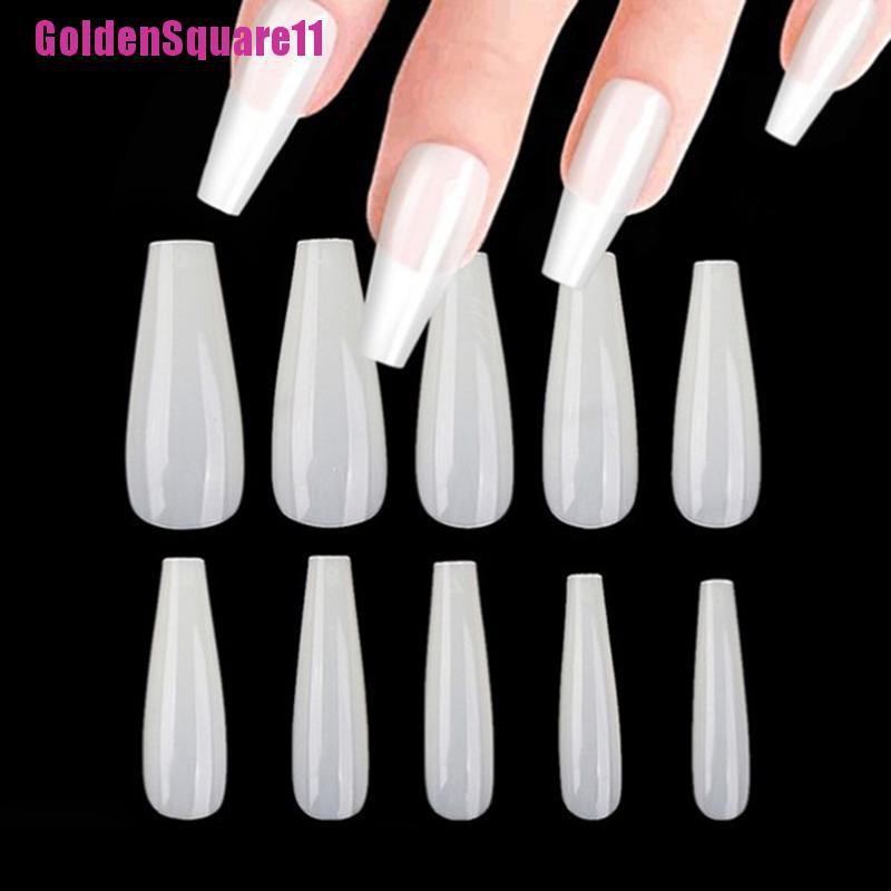 Túi 600 Móng Tay Giả Ballerina Màu Trắng / Đen Tự Nhiên