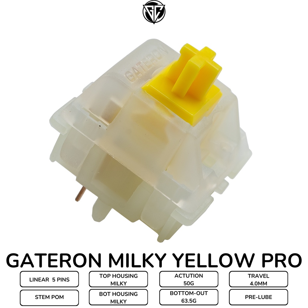 Switch Gateron Milky Yellow Pro Switch 5 PIN Switch dùng cho bàn phím cơ