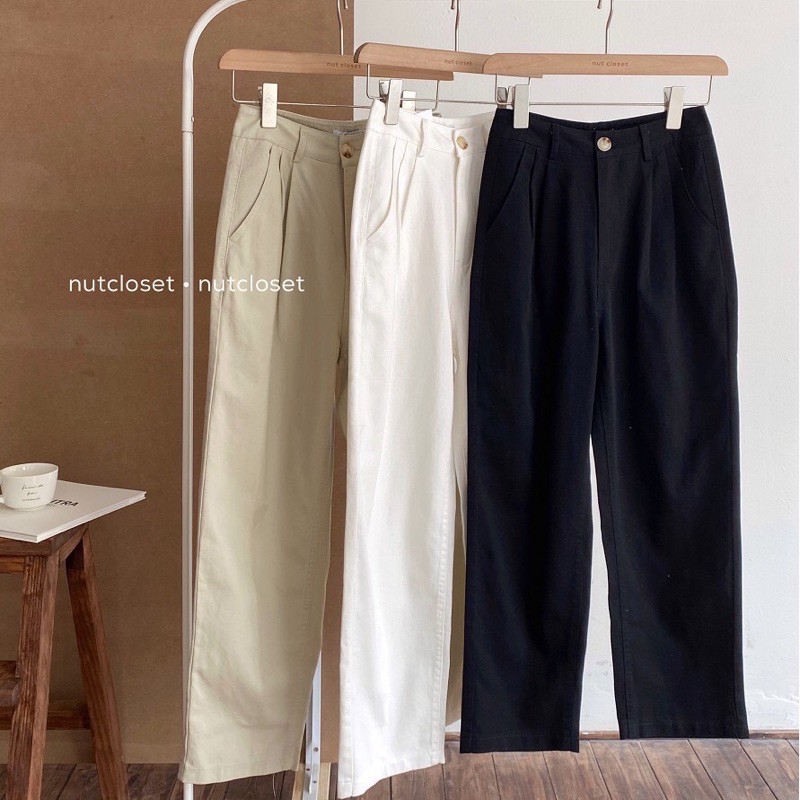 Quần Baggy nữ chất kaki phong cách Hàn Quốc