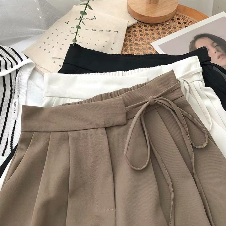 Quần short ống rộng buộc dây Xiaozhainv thời trang size m-2xl 3 màu lựa chọn cho nữ