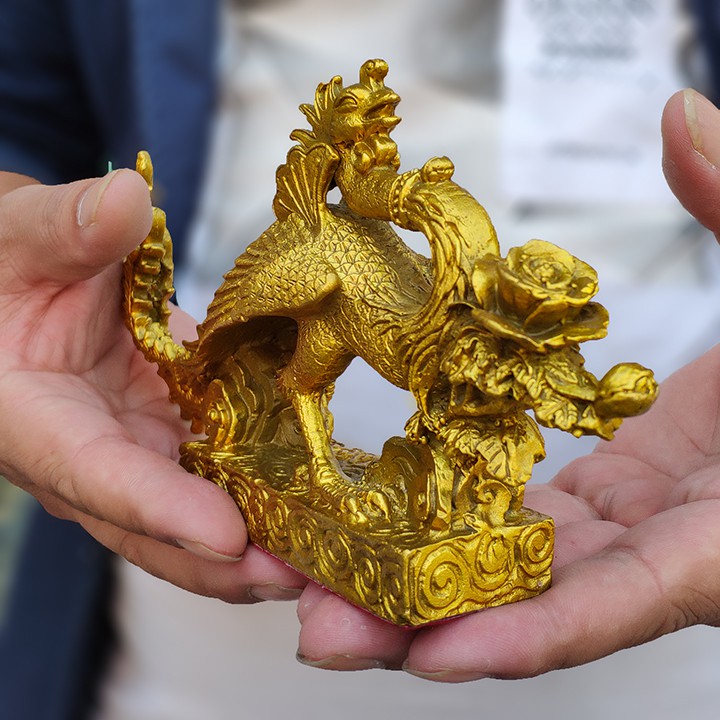 Tượng linh vật phượng rồng bằng đồng thau phong thủy Hồng Thắng