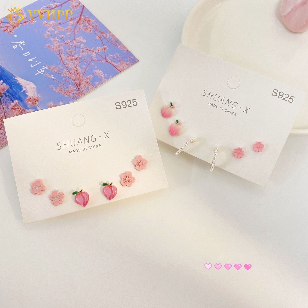 Đôi Bông Tai Ngọc Trai Giả Hình Hoa Hồng Thời Trang Hàn Quốc