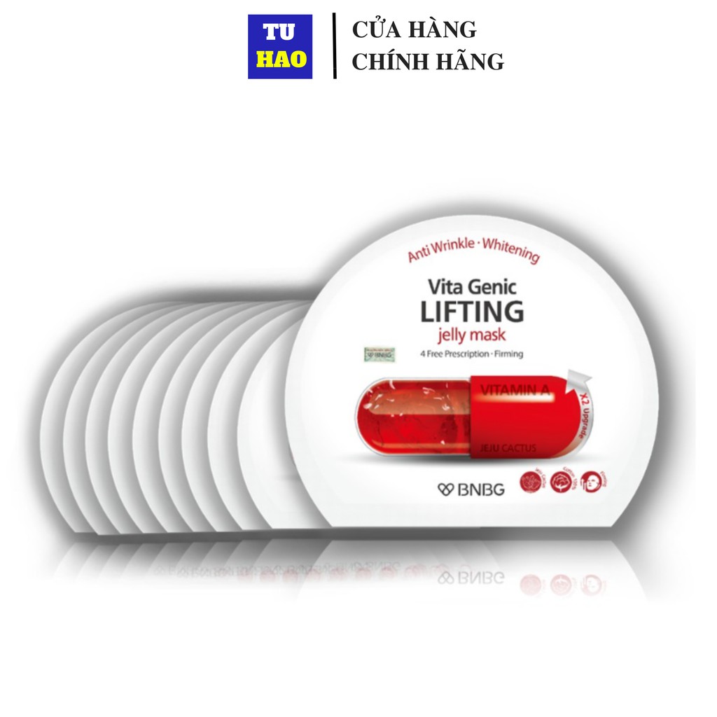 Combo 10 Mặt nạ dưỡng ẩm giúp nâng cơ và săn chắc da BNBG Vita Genic Lifting Jelly Mask (Vitamin A) 30ml x10