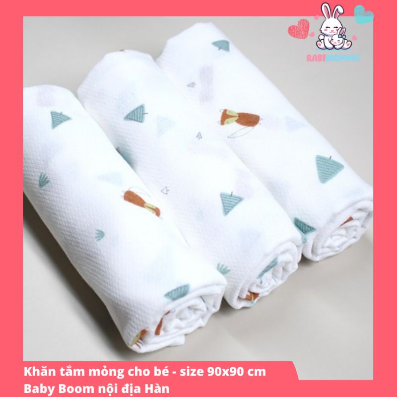 Khăn tắm mỏng cho bé hiệu Baby Boom/ Hàng nội địa Hàn/ Kích thước 90x90 cm