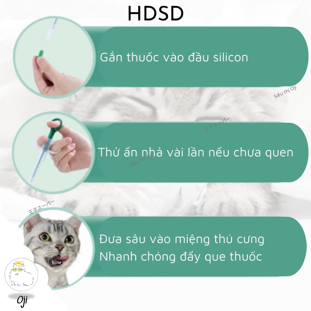 Bơm xi lanh hỗ trợ chó mèo uống thuốc, bơm sữa