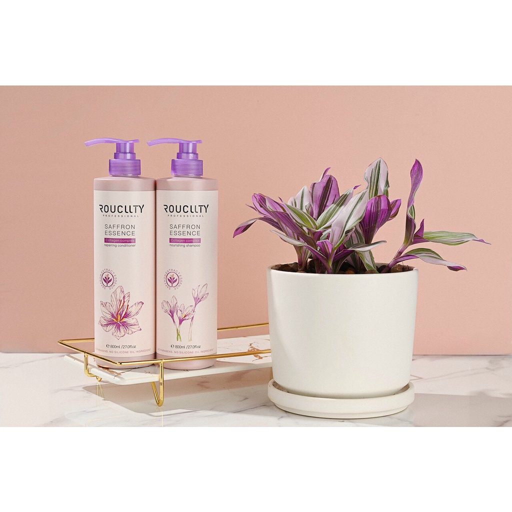 Dầu Gội Thảo Dược ROUCLLTY Saffron Essence Nhụy Hoa Nghệ Tây Phục Hồi Tóc, Tái Sinh Tóc Hư Tổn Cao Cấp chính hãng Sury