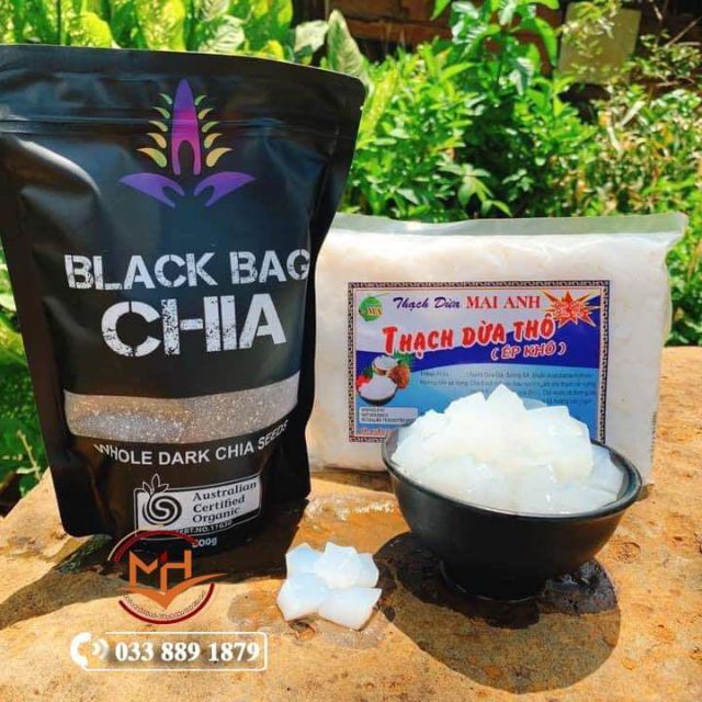 Hạt chia Úc Black túi 500gr(tặng ngay 1tui thạch dừa thô,khi mua túi thứ 9)