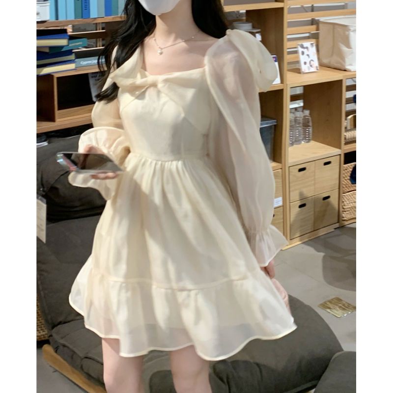 Váy babydoll Đầm Công Chúa Dáng Ngắn Màu Sắc Ngọt Ngào Phong Cách Hàn Quốc Thời Trang Mùa Hè Cho Nữ