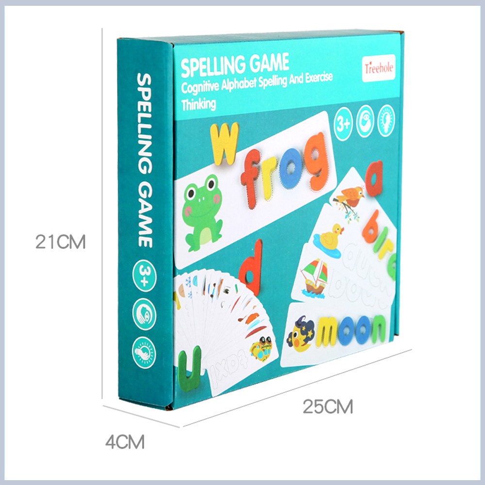 Bộ Đồ chơi gỗ Ghép chữ đánh vần Tiếng Anh - SPELLING GAME cho bé (80 chi tiết)