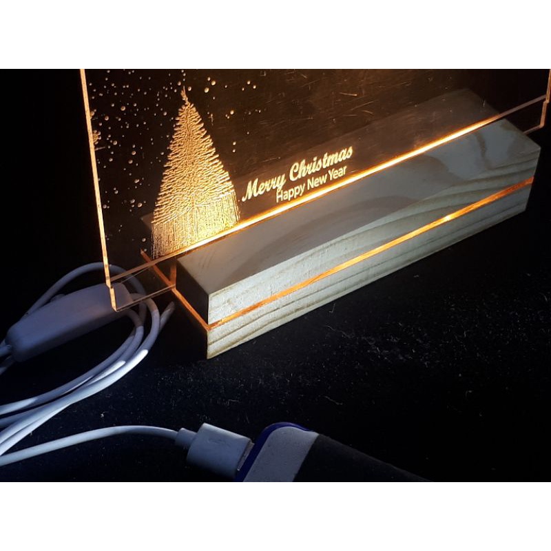 Đế đèn led gỗ