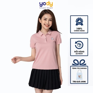 Áo Polo Nữ YODY Pique Mắt Chim Thêu Ngực, Áo Cộc Tay Có Cổ Thoáng Mát APN3878