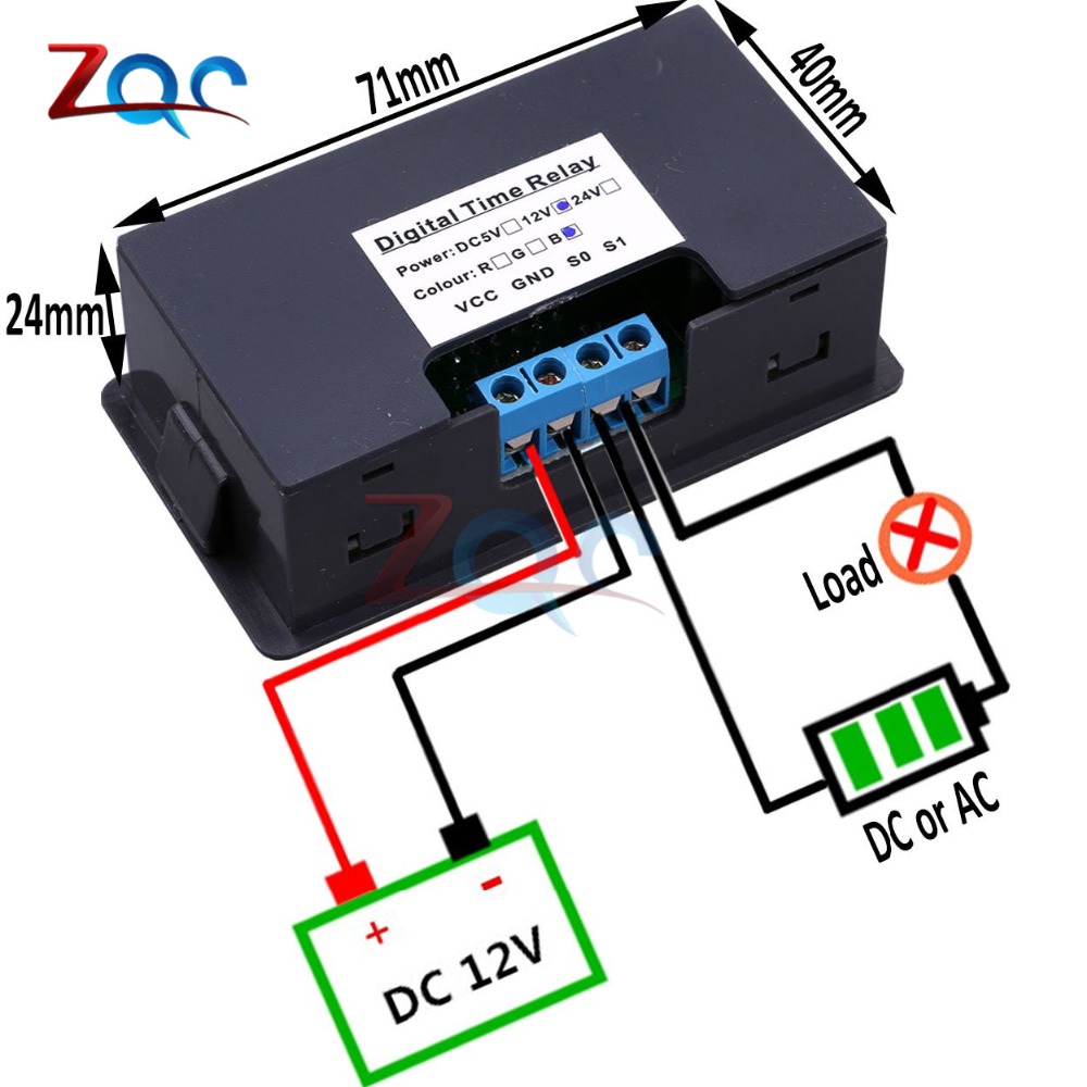 DC 12V AC 110V 220V cycle Time Timer Delay Relay LED Double Digital Display Timing Adjustable Power Supply 0-999