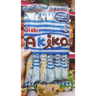 F008 - [Bánh, Kẹo Que] Snacks Nhân Akiko Oishi Gói 160gr Vị Kem Sữa