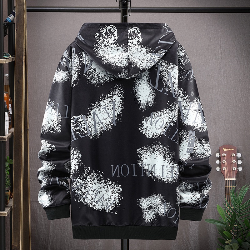 Áo hoodie tay dài phối màu nhuộm độc đáo thời trang thu đông phong cách Hàn Quốc cho nam 2022