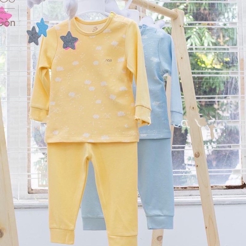 Đồ bộ dài tay bé trai bé gái Nous cài vai size cho bé từ 9-24 tháng - Lạc Lạc Kids