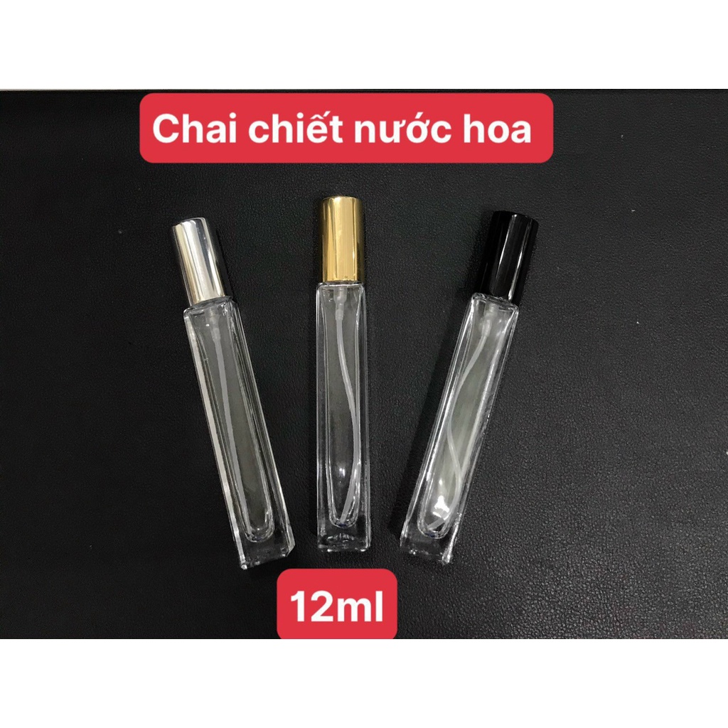 100 Chai chiết nước hoa 10ml VUÔNG CAO - Lọ chiết, ống chiết thủy tinh