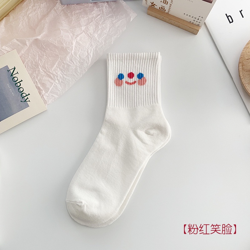 Vớ Cotton Cổ Cao In Họa Tiết Hoạt Hình Phong Cách Nhật Hàn Thời Trang Thu Đông Cho Nữ