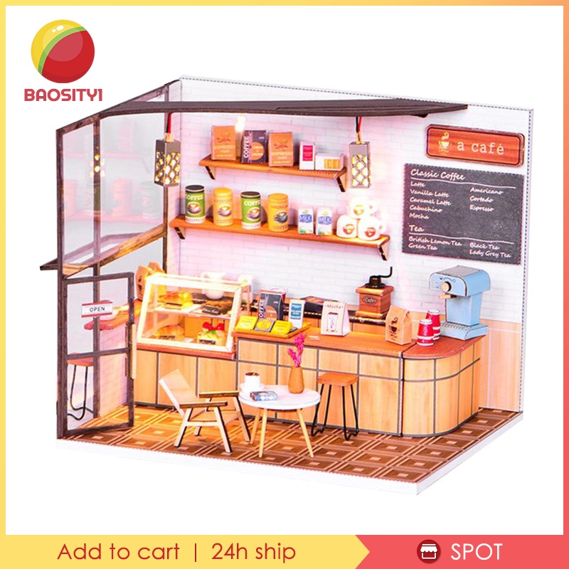 Mô hình quán cà phê BAO1-8 tự lắp ráp cho búp bê
