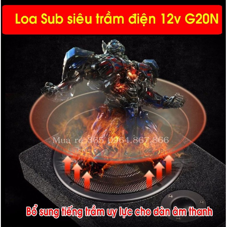 RẺ VÔ ĐỊCH Sub siêu trầm 20 SUB G20NT gầm ghế ô tô  siêu mỏng bass 20 , có loa Tép đánh full, điện 12v