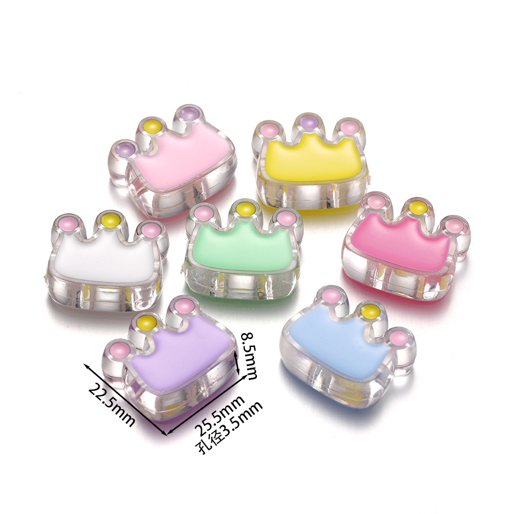 Bộ 5 hạt xỏ vòng đeo tay ST.KUNKKA bằng acrylic hình hoa / trái tim độc đáo sáng tạo