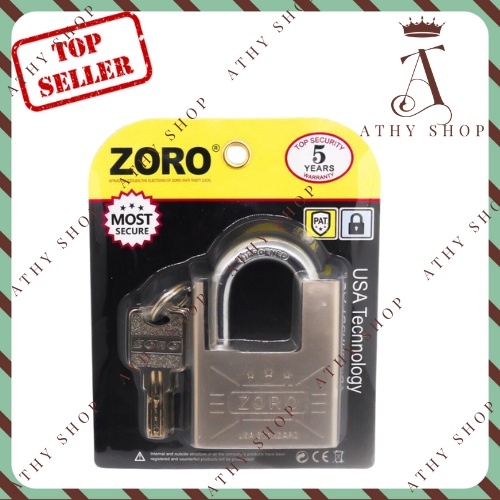 Ổ KHÓA DÀY CHỐNG CẮT ZORO KÈM 4 CHÌA, khóa nhà cửa an ninh an toàn chống trộm, security door lock locker, xịn rẻ cao cấp