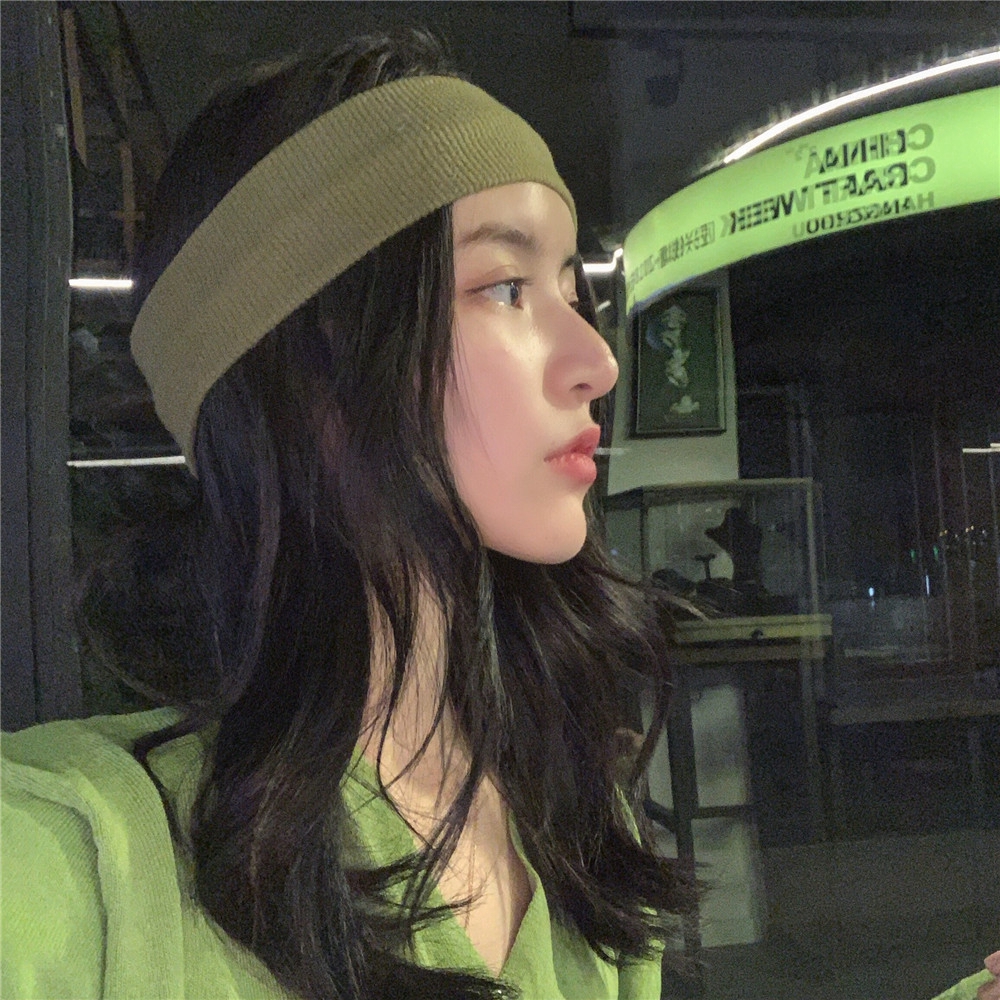 Women's Cotton Stretchy Headband Sport Knitted Solid Color Hair Band For Girl Striped Flat Elastic Hair Accessories