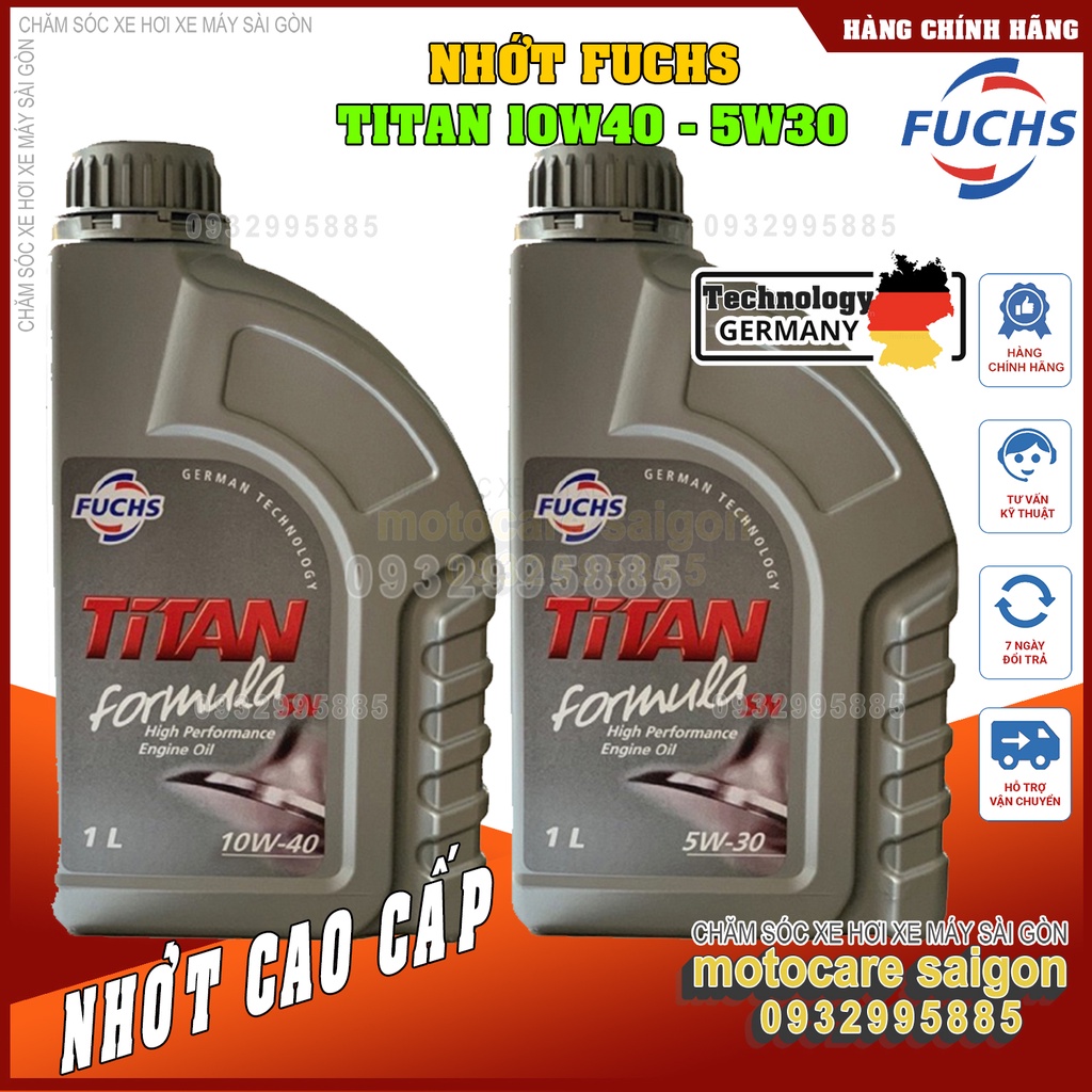 Nhớt Nhập Khẩu Cao Cấp cho XE TAY GA Fuchs Titan Formula,1L, API SN