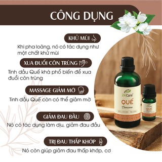 Combo 2 chai Tinh dầu Java & Tinh dầu Quế 24Care - (10ml/chai)