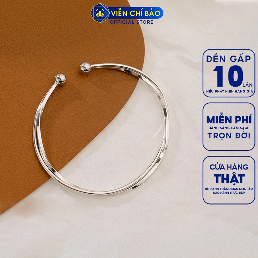 Vòng cứng đeo tay bạc nữ xoắn chất liệu bạc 925 thời trang phụ kiện trang sức Viễn Chí Bảo L000408