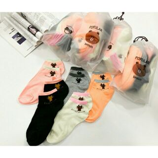 Set 10 đôi tất mèo loại đẹp kèm túi zip