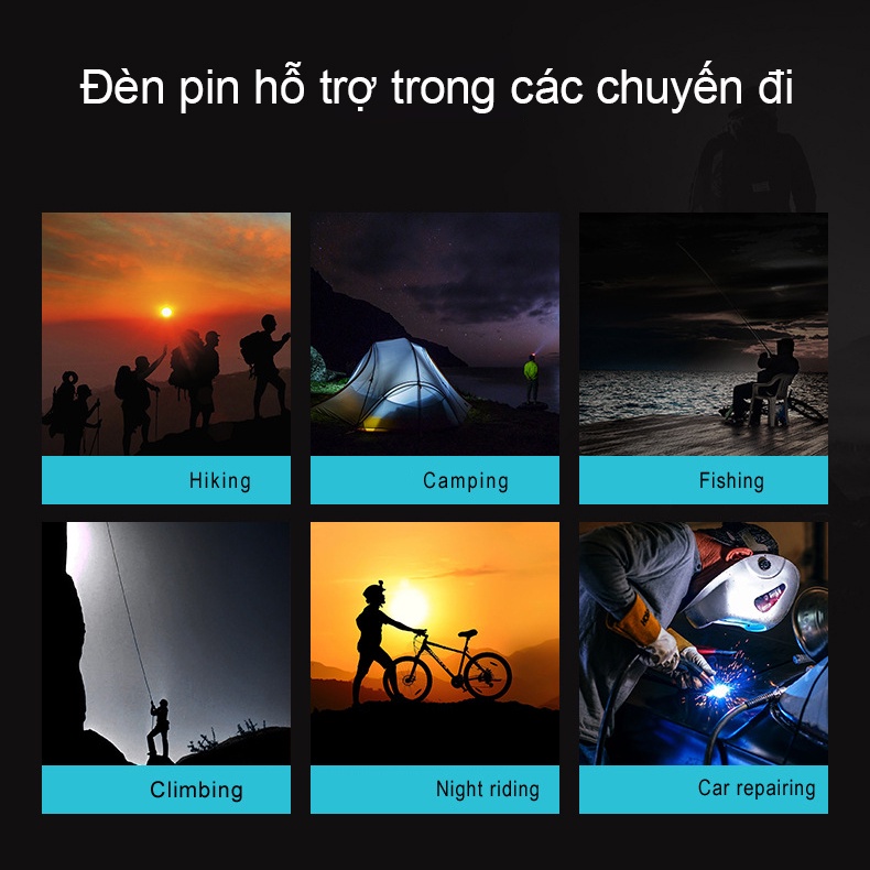 Đèn pin mini GADO có chốt đeo balo túi xách bóng led siêu sáng đi du lịch