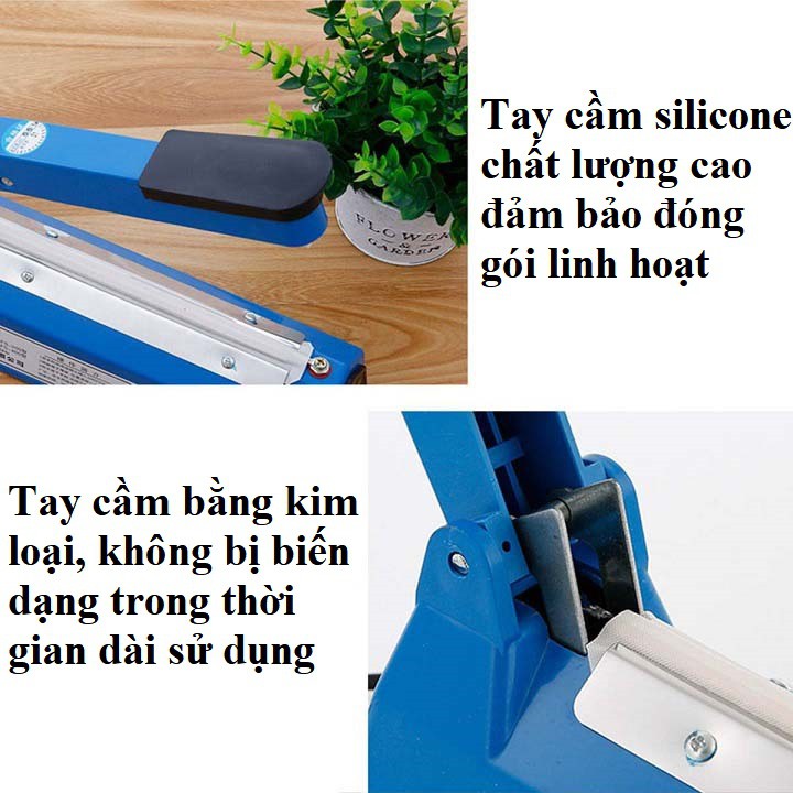 [[300x2mm] Máy Hàn Miệng Túi Dập Tay PFS - Hàn túi zip, túi lọc trà, túi nilon + kèm dây nhiệt sơ cua