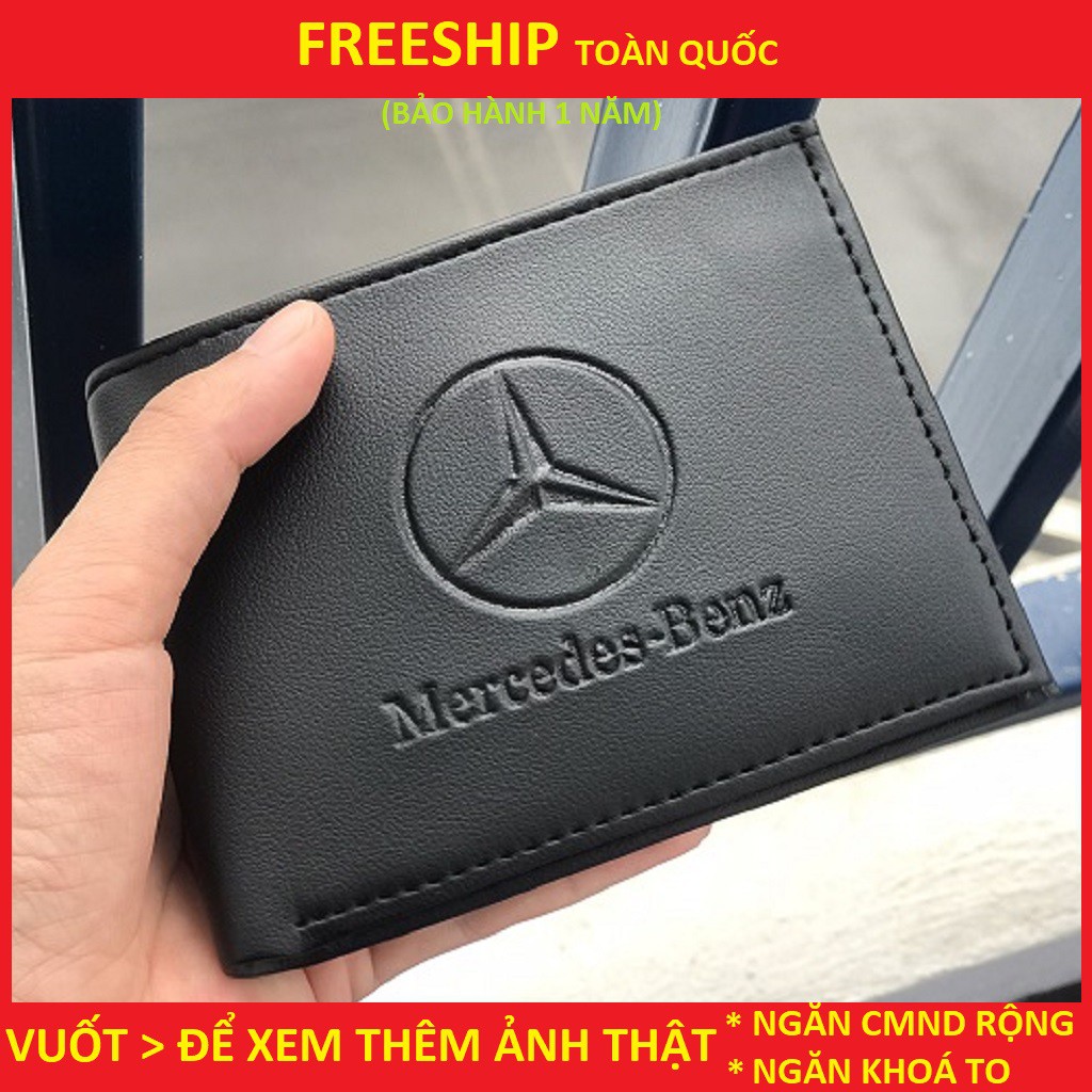 Bóp ví Nam - Ví nam Mercedes-Benz thời trang cao cấp trẻ trung nam tính, Ví da nam chất PU đẹp hàng hiệu Chính Hãng GC06