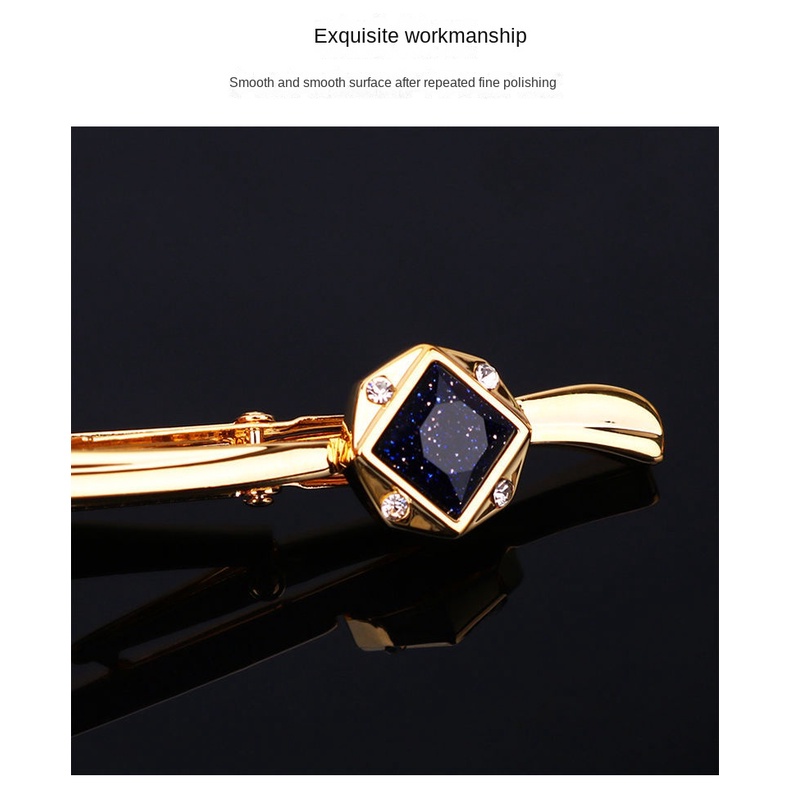 Kẹp Cà Vạt/Cà Vạt Đính Đá Màu Vàng Lãng Mạn Đơn Giản Phong Cách Hàn Quốc Thời Trang Cho Nam Và Nữ