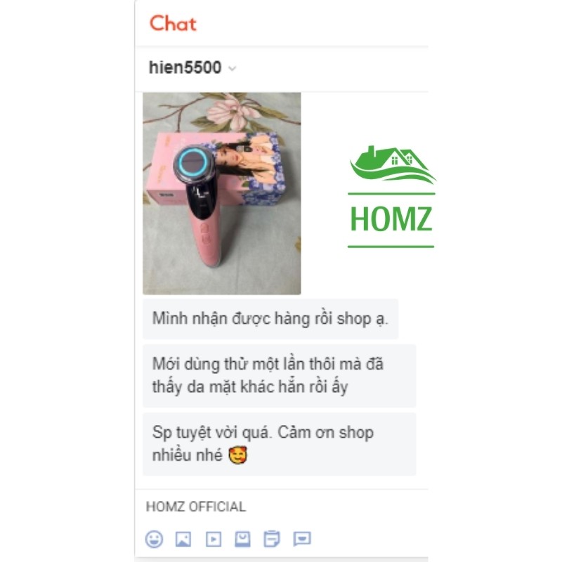 Máy Massage Mặt Cầm Tay Ion HOMZ Máy Mát Xa Nâng Cơ Đẩy Tinh Chất Dưỡng Chất Cho Da- bản 007&bản cải tiến 010