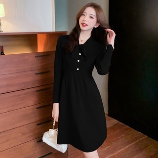 Button Long Sleeve Pillow Dress
