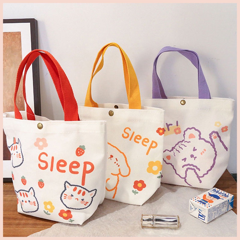 Túi tote  đi chơi mini Hàn Quốc cute vải canvas đi học nữ Tina shop TX034