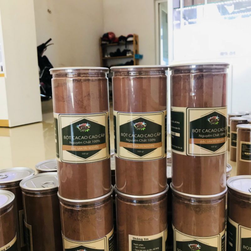 Bột cacao nguyên chất Đăk Lăk lon 500g
