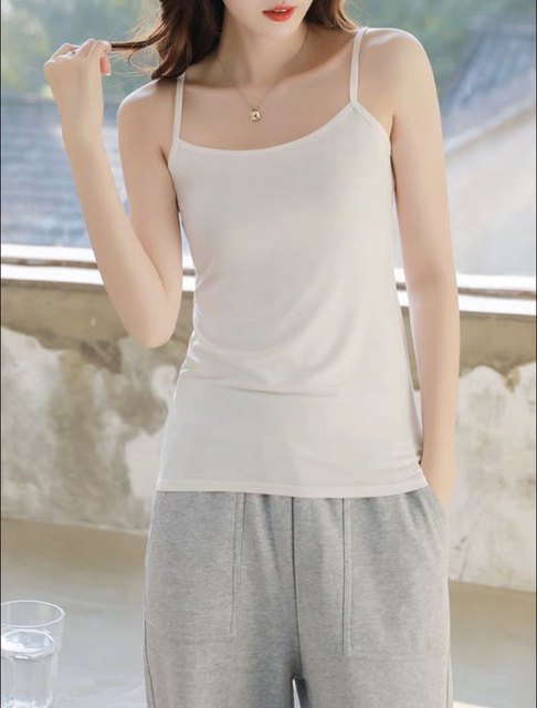 Áo Thun 2 Dây Nữ Dáng Ôm Thun Cotton Co Giãn Tốt