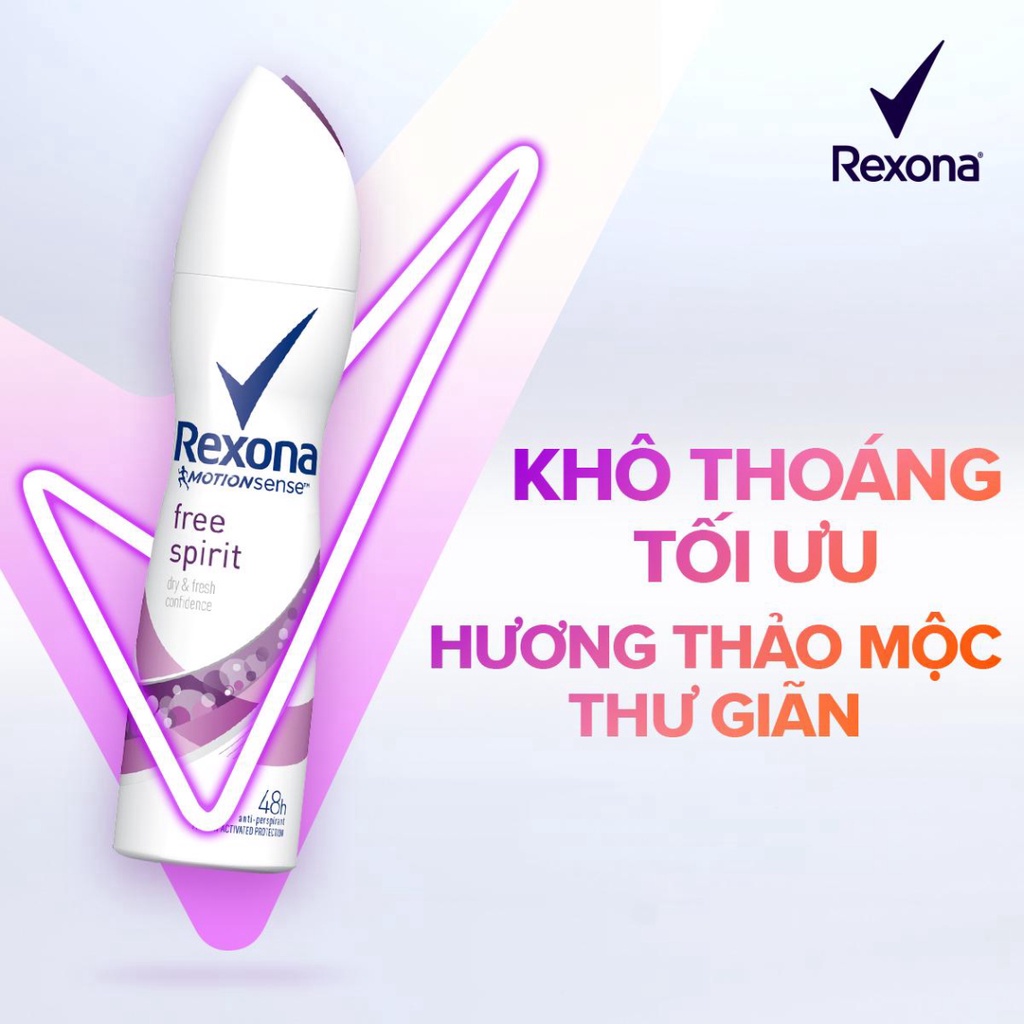 Xịt khử mùi Rexona khô thoáng tối ưu mát lạnh sảng khoái dành cho nữ, 150ml