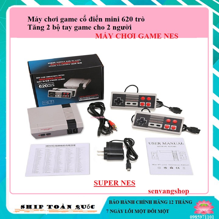 Máy chơi game cổ điển mini 620 trò Tăng 2 bộ tay game cho 2 người_SUPER NES Classic Phiên Bản Máy SNES