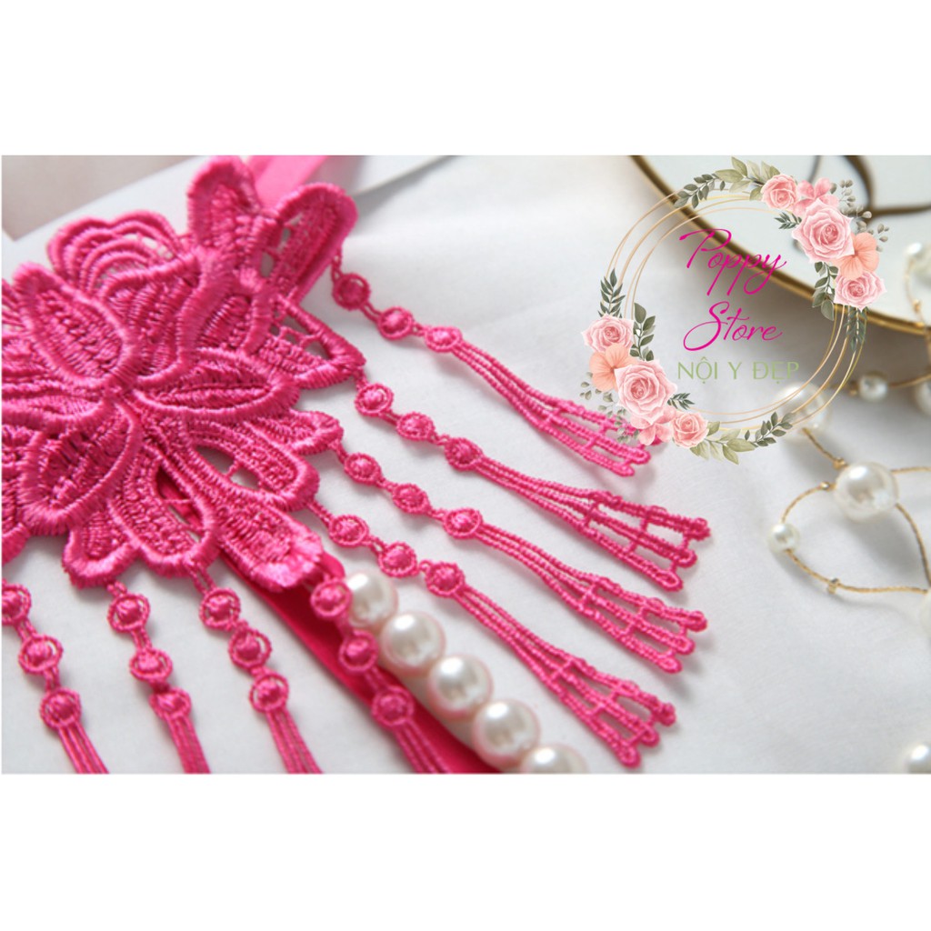 Quần lót nữ xẻ đáy - lọt khe - đính chuỗi hạt cườm ⚡ Thêu hoạ tiết nhẹ nhàng sang trọng, sexy - gợi cảm | BigBuy360 - bigbuy360.vn