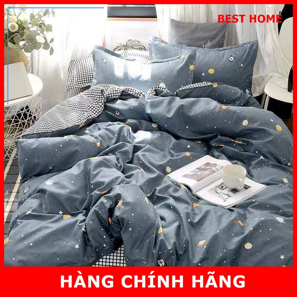 Bộ chăn ga gối cotton poly Vũ Trụ nhập khẩu bộ 4 món Chăn, ga , 2 vỏ gối | BigBuy360 - bigbuy360.vn