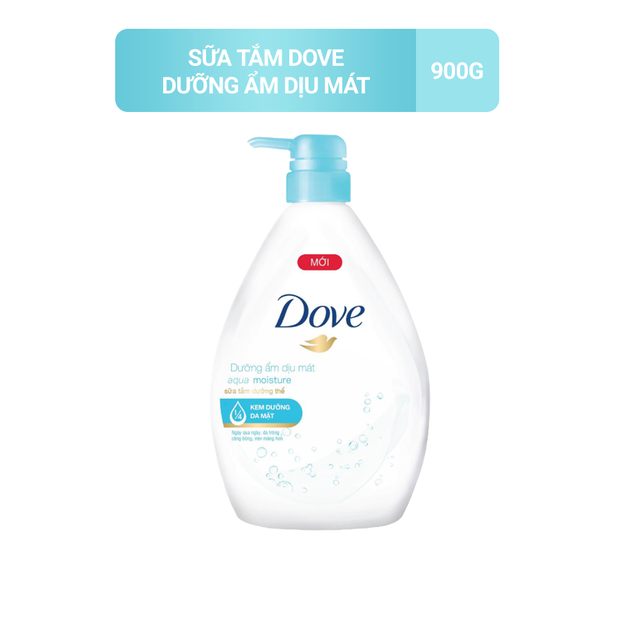 Sữa tắm dưỡng thể Dove với 1/4 kem dưỡng da mặt cho da căng bóng mịn màng 900g