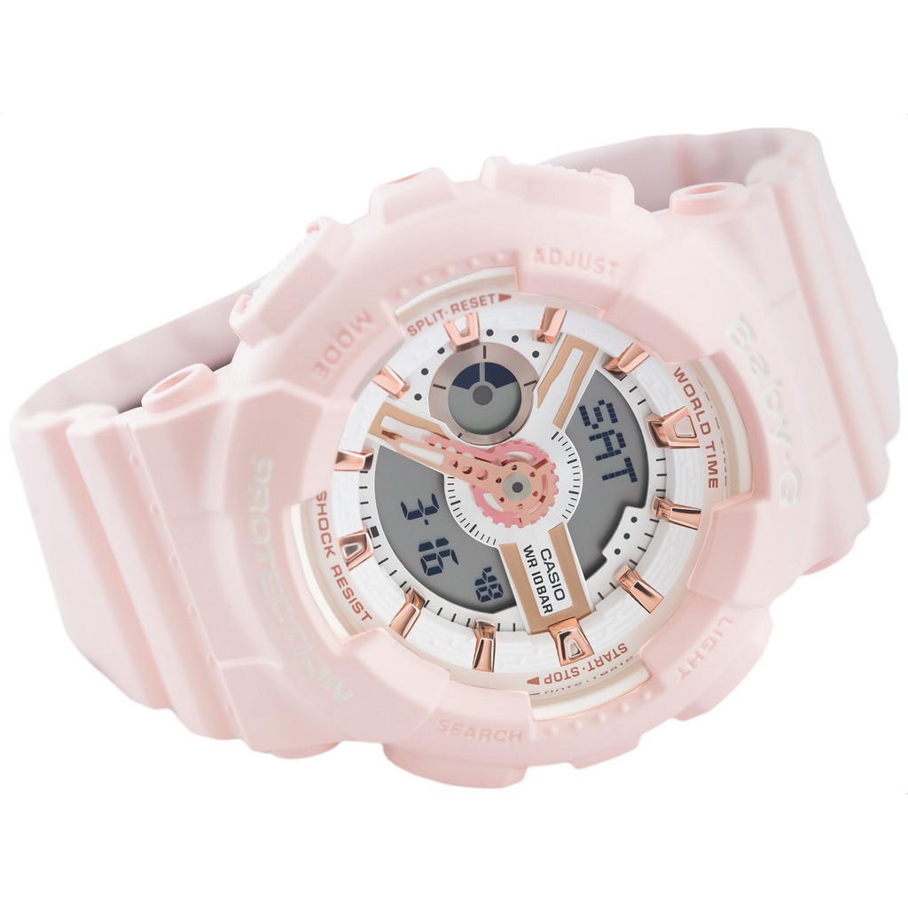 Đồng hồ nữ dây nhựa Casio Baby-G chính hãng Anh Khuê BA-110RG-4ADR